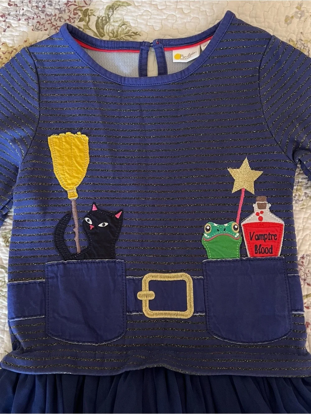 Mini Boden  Blue Layered Tulle Halloween Witch Dress